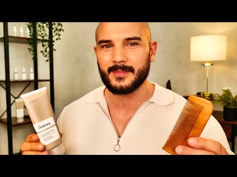 ASMR | Slow and Gentle Face Treatment for Sleep (Safe Male Personal Attention) Taking Care of You