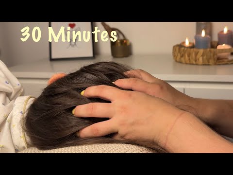 ASMR Scalp Massage & Scalp Scratching Sounds for Deep Sleep | No Talking