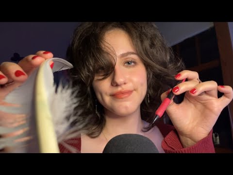 ASMR Face Tracing - Feather and Pencil Personal Attention ~