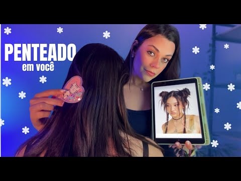 ASMR APLICADO: Fazendo Penteado Relaxante Na Minha Cobaia 🌸🧴💆🏻‍♀️