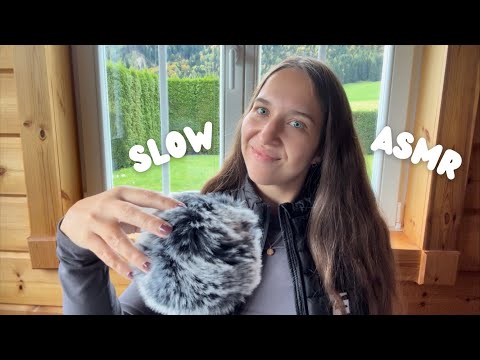 Slow ASMR for Relaxation & Sleep 🌲✨ (close up whispers, fluffy mic, hand movements, tongue clicking)