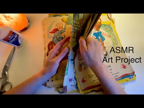 The New Bob Ross? lol, Just Kidding ~ ASMR Art Craft with Cutting Paper, Soft Spoken and Whisper
