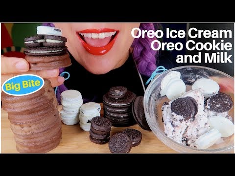 ASMR 오레오쿠키+우유,오레오 아이스크림 리얼사운드 먹방| OREO COOKIE+MILK+OREO ICE CREAM EATING SOUND|CURIE. ASMR