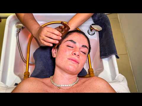 ASMR Water Head Spa Massage in Bangkok 🇹🇭 Deep Relaxation & Hair Wash