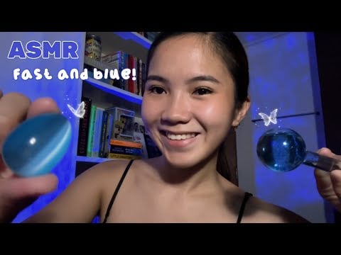 ASMR | FAST Mouth Sounds, Relaxing Visuals, Tapping | BLUE Triggers 💙🦋🌀🖌️