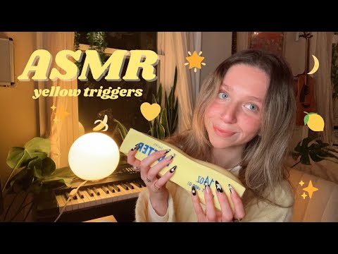 ASMR Yellow Triggers✨💛🌙🍋 (tapping, scratching, whispering)