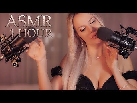 ASMR 💜 1 HOUR Gentle Mic Scratching & Slow Whispering 💜 Sleepy, Ear to Ear