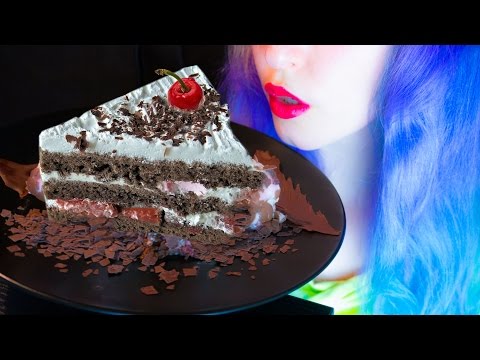 ASMR: Gooey Black Forest Cherry Cake ~ Relaxing Eating Sounds [No Talking | Vegan] 😻