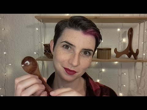 ASMR | Wooden Props Only ~ Whispered, tapping, over-explaining, tracing