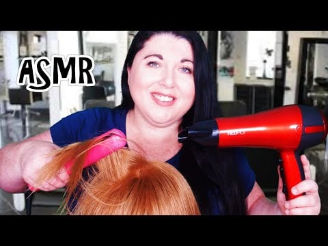 ASMR Blow Dry Roleplay (Hair Dryer, Straighteners, Hair Brushing, Combing, Hair Play, Soft Whispers)