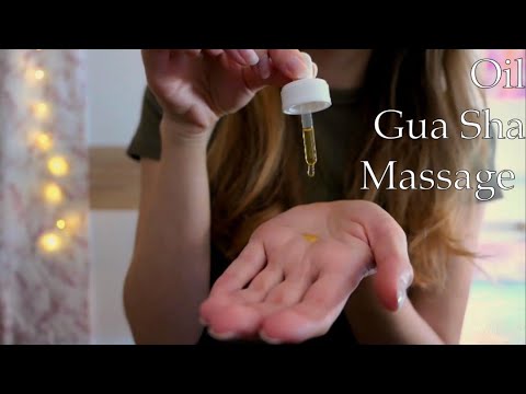 ASMR | 💆‍♀️ Relaxing Face Massage with Gua Sha and Oil  (with sounds) | Whispered Personal Attention