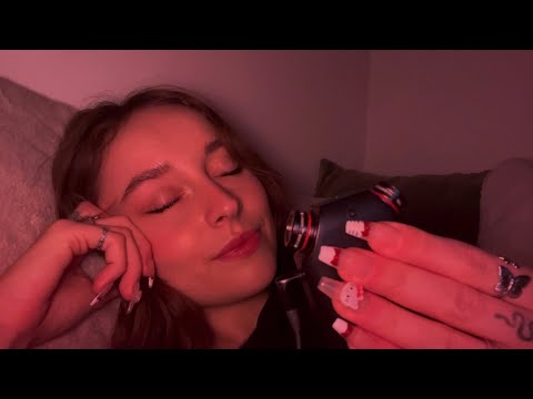 ASMR cozy tascam session with inaudible whispers, dry mouth sounds and clicky whispers