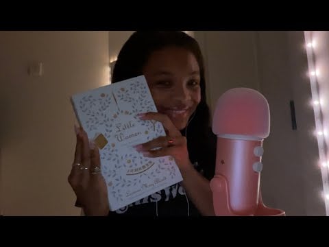 ASMR reading a bedtime story w/ a British accent (Little Women ch.1) CLOSE UP/semi inaudible whisper
