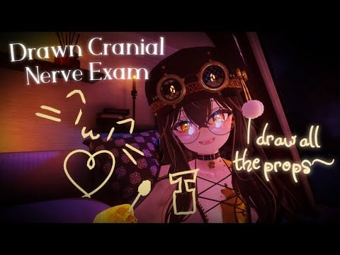 ASMR | Hand-Drawn Cranial Nerve Exam~