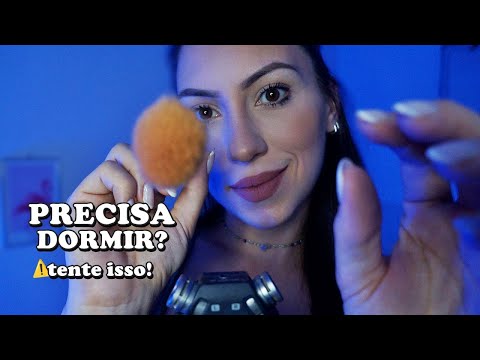 ASMR Sussurros lentos com carinho de pincel no seu rosto (vídeo para dormir rápido)