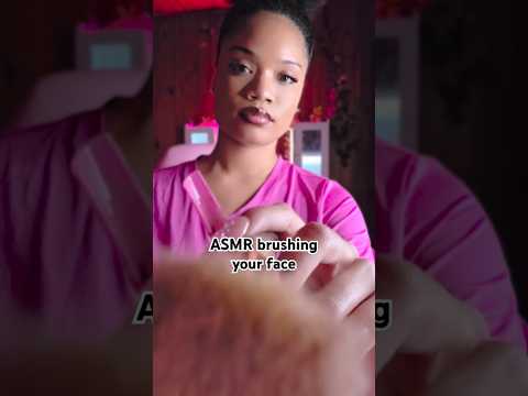 asmr brushing your face 🧹#shorts #asmr #asmrsounds #fast