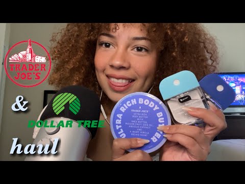 ASMR trader joe’s and dollar tree haul (whispers, tapping, & scratching)