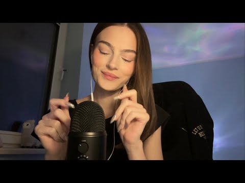 ASMR gentle mic scratching & gripping with long nails