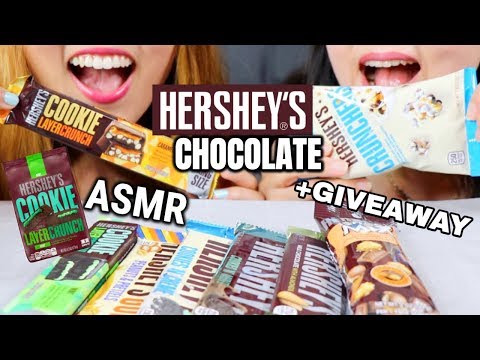 ASMR EATING HERSHEY'S CHOCOLATES (CRUNCHY EATING SOUNDS) + GIVEAWAY