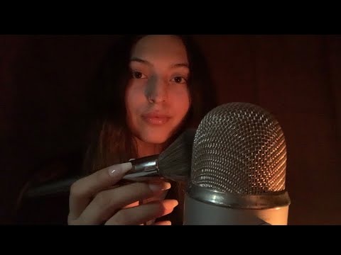 ASMR~ VERY SOFT UNINTELLIGIBLE WHISPERS + MIC BRUSHING