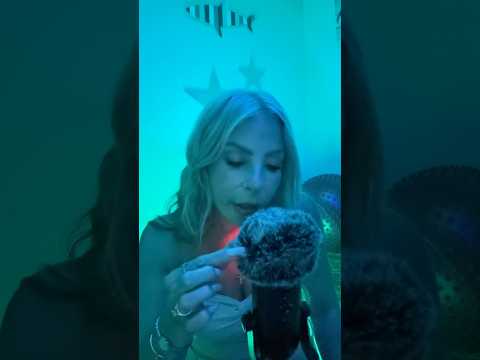 ASMR Clicky Whisper Barely Touching The Fluffy Mic Triggers & XL Nail Tapping #asmrshorts #asmrvideo