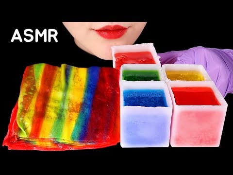 WAX CANDY ASMR FROZEN ROLL UPS JELLY ASMR HOMEMADE WAX CANDY MUKBANG ASMR