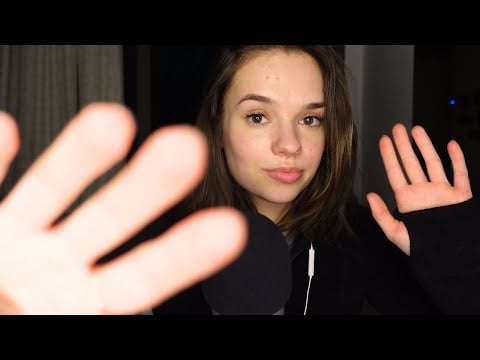 ASMR fast to slow hand movements with tingly mouth sounds ✨