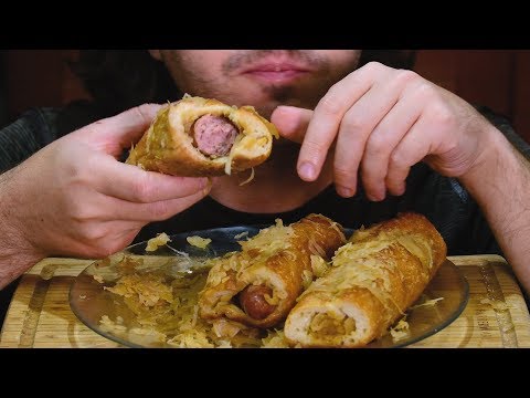 ASMR THE GRILLED BRATWURST STUFFED BAGUETTES 먹방 *FANCY BOY SAUSAGES*