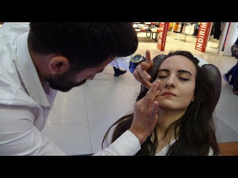 ASMR TURKISH FEMALE CHAIR MASSAGE + face, neck, back, shoulder, sleep massage + bayan uyku masajı