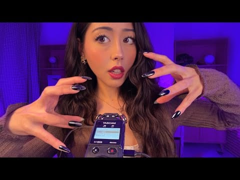 ASMR 1 HOUR INTENSE Tascam Mouth Sounds + Hand Movements (Wet, Dry, Mic Biting, Bubble Rush)