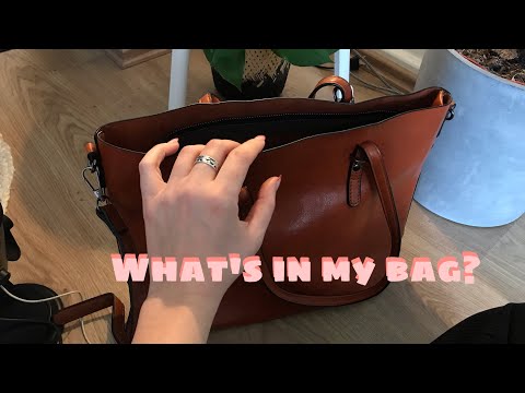 ASMR ✨ - What’s in my scrunching leather bag ? | bag rummage | little talking