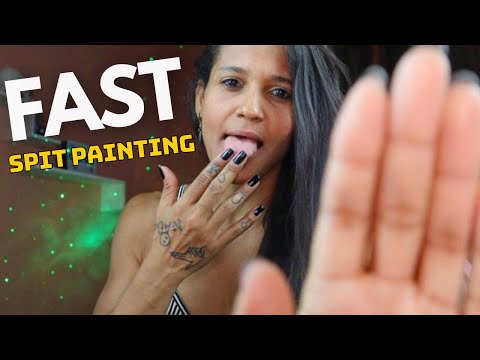 ASMR FAST SPIT PAINTING l Sons de boca super molhados