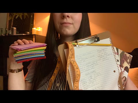 ASMR In Home Clothing Consultation | Color Analysis, Fabric, Magazine, Measuring, Writing Sounds