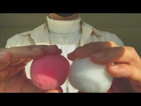 [ASMR] (No Talking) Tapping Triggers(Glass, Pompom, Stone sticker), 유리 두드리고 폼폼 누르고 스톤스티커 긁기