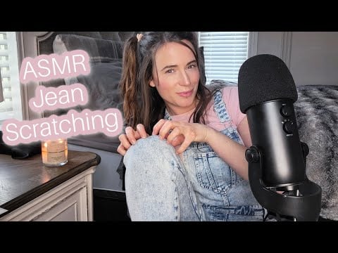 ASMR Jean Scratching and Tapping - Fast scratching super tingly (minimal whispers)