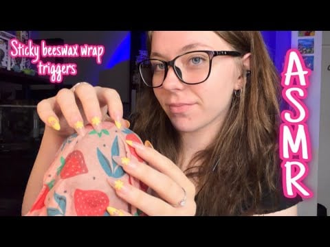 ASMR Sticky beeswax wrap triggers 