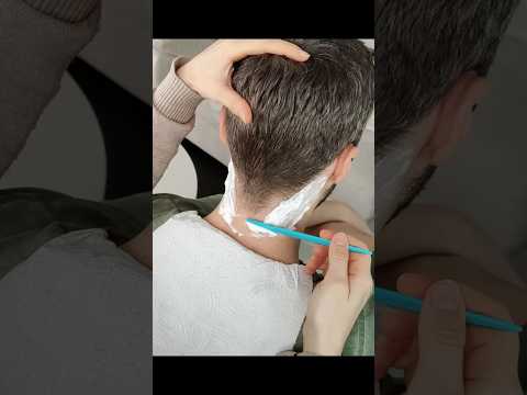 Neck hair shave with shaving foam