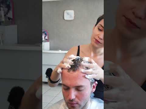 lady barber Mary sitting foamy asmr head massage deep sleep