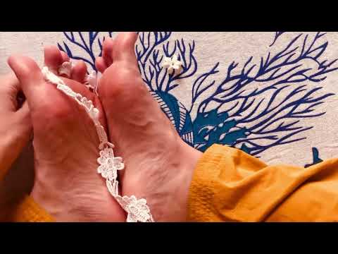 ASMR veiny bare feet gentle playing