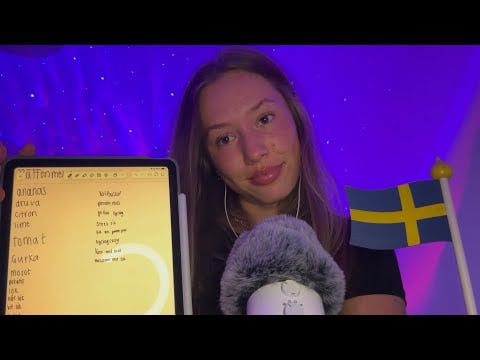 ASMR Swedish lesson! Teaching you Swedish foods, ASMR på svenska