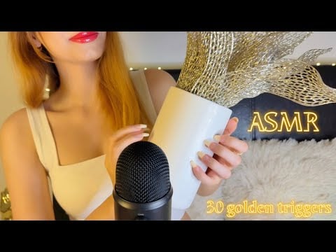 Tapping 30 Golden Triggers ASMR with Natural Long Nails | No Talking, Just Tingles💛