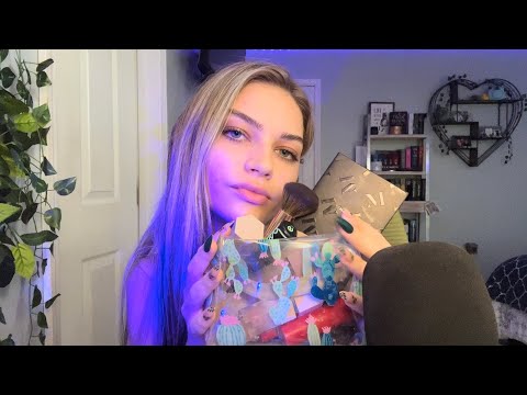 ASMR | Whispered Rambles, Mouth Sounds, Doing My Makeup, Tapping, Inaudible Whispers