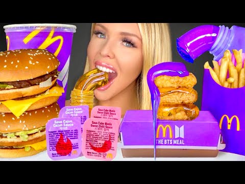 ASMR HONEY JELLY MCDONALDS MUKBANG BTS MEAL, GRAND BIG MAC, FROZEN HONEY EATING SOUNDS 먹방 꿀젤리