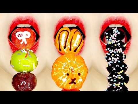 ASMR Crunch Desserts 왕가 탕후루 먹방 Fruit Candy Tanghulu Eating Sounds