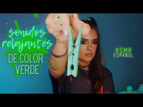 SONIDOS RELAJANTES con objetos VERDES | ASMR Español