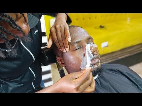 💈Satisfying ASMR Facial Massage,Shave And Head Massage.