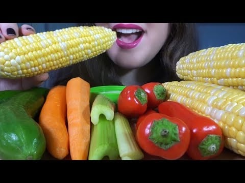 HEALTHY EATING ASMR Raw Veggie Platter - EXTREMELY Satisfying Crunchy Sounds!