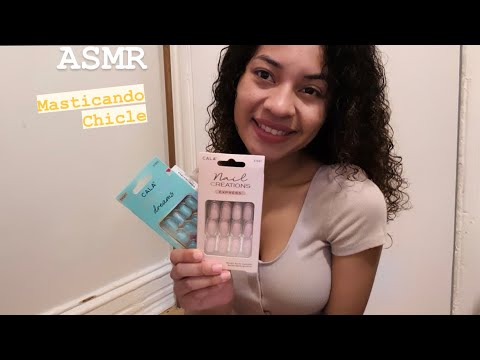 ASMR ESPAÑOL- MASTICANDO CHICLE Y APLICÁNDOME UÑAS 💅