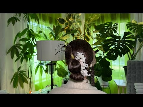 Short Hair Elegant Hairstyle ASMR Hair & Makeup, hairstyling, Perfectionist Final Touch Whispering 