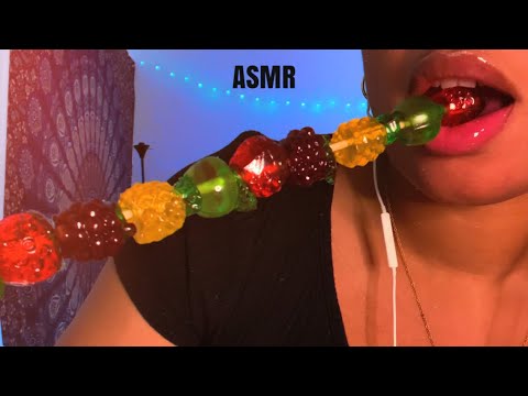 ASMR | Gummy Candy Noms 🍇🍓🍏🍍 | M0u+h Sounds 👄